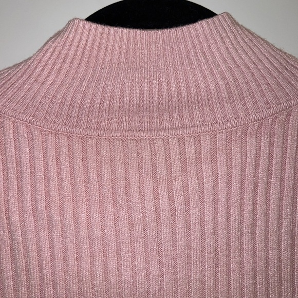 BARDOT Mini Ribbed Mock Neck Knit Slit Dress in Dusty Pink Bodycon Womens Medium - Picture 9 of 10